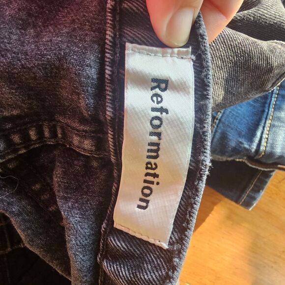 Reformation Jeans Size 25 Black Pacific Julia High Cigarette - Picture 2 of 7